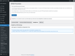 Page screenshot: WP Security &rarr; SPAM Prevention &rarr; BuddyPress