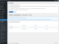Page screenshot: WP Security &rarr; Permanent Block List