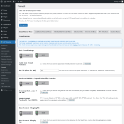 Page screenshot: WP Security &rarr; Firewall