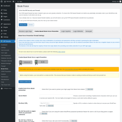 Page screenshot: WP Security &rarr; Brute Force &rarr; Cookie Based Brute Force Prevention