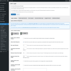 Page screenshot: WP Security &rarr; User Login