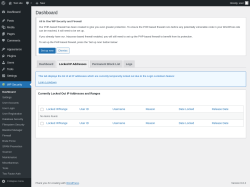 Page screenshot: WP Security &rarr; Locked IP Addresses