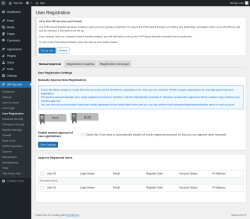 Page screenshot: WP Security &rarr; User Registration