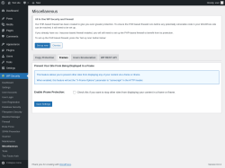 Page screenshot: WP Security &rarr; Miscellaneous &rarr; Frames