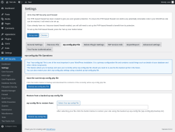 Page screenshot: WP Security &rarr; Settings &rarr; wp-config.php File