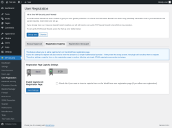 Page screenshot: WP Security &rarr; User Registration &rarr; Registration Captcha