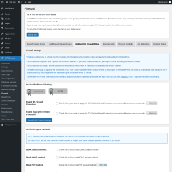Page screenshot: WP Security &rarr; Firewall &rarr; 6G Blacklist Firewall Rules