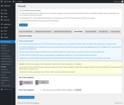 Page screenshot: WP Security &rarr; Firewall &rarr; Internet Bots