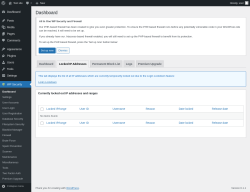 Page screenshot: WP Security &rarr; Locked IP Addresses