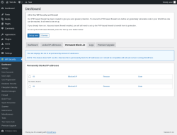Page screenshot: WP Security &rarr; Permanent Block List