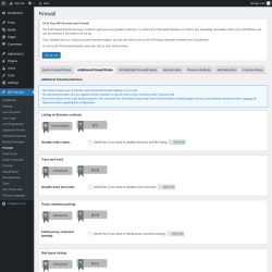 Page screenshot: WP Security &rarr; Firewall &rarr; Additional Firewall Rules