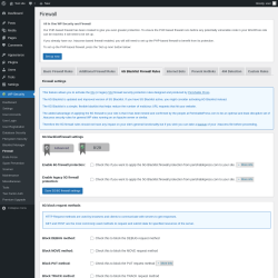 Page screenshot: WP Security &rarr; Firewall &rarr; 6G Blacklist Firewall Rules