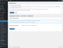 Page screenshot: WP Security &rarr; Miscellaneous &rarr; Users Enumeration