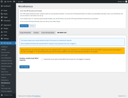 Page screenshot: WP Security &rarr; Miscellaneous &rarr; WP REST API