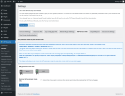 Page screenshot: WP Security &rarr; Settings &rarr; WP Version Info