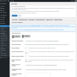 Page screenshot: WP Security &rarr; User Login