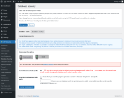 Page screenshot: WP Security &rarr; Database Security