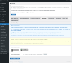 Page screenshot: WP Security &rarr; Firewall &rarr; Internet bots