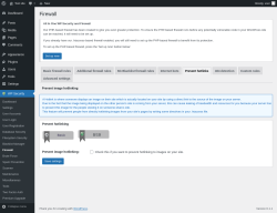 Page screenshot: WP Security &rarr; Firewall &rarr; Prevent hotlinks