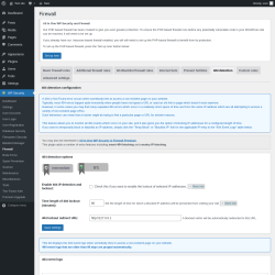 Page screenshot: WP Security &rarr; Firewall &rarr; 404 detection