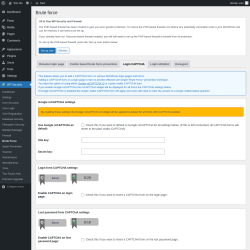 Page screenshot: WP Security &rarr; Brute Force &rarr; Login CAPTCHA