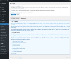 Page screenshot: WP Security &rarr; Scanner &rarr; Malware scan