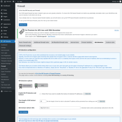 Page screenshot: WP Security &rarr; Firewall &rarr; 404 detection
