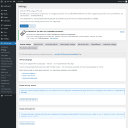 Page screenshot: WP Security &rarr; Settings