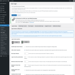Page screenshot: WP Security &rarr; User Login