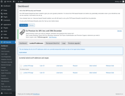Page screenshot: WP Security &rarr; Locked IP addresses