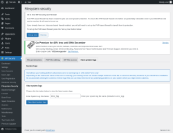 Page screenshot: WP Security &rarr; Filesystem Security &rarr; Host system logs