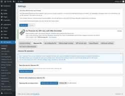 Page screenshot: WP Security &rarr; Settings &rarr; .htaccess file