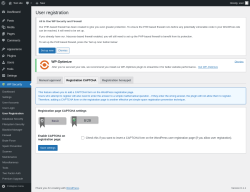 Page screenshot: WP Security &rarr; User Registration &rarr; Registration CAPTCHA