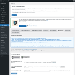 Page screenshot: WP Security &rarr; Firewall &rarr; 404 detection