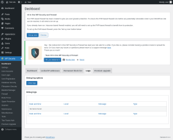 Page screenshot: WP Security &rarr; Logs