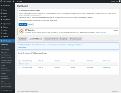 Page screenshot: WP Security &rarr; Locked IP addresses
