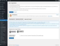 Page screenshot: WP Security &rarr; User Registration &rarr; Registration honeypot