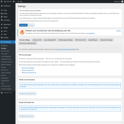 Page screenshot: WP Security &rarr; Settings