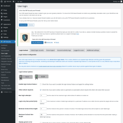 Page screenshot: WP Security &rarr; User Login
