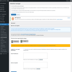 Page screenshot: WP Security &rarr; Blacklist Manager