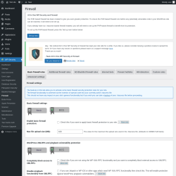 Page screenshot: WP Security &rarr; Firewall