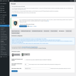 Page screenshot: WP Security &rarr; Firewall &rarr; 404 detection
