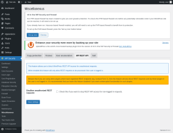 Page screenshot: WP Security &rarr; Miscellaneous &rarr; WP REST API
