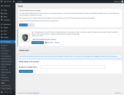 Page screenshot: WP Security &rarr; Tools
