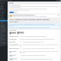 Page screenshot: WP Security &rarr; User Login