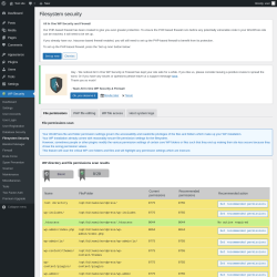 Page screenshot: WP Security &rarr; Filesystem Security