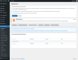 Page screenshot: WP Security &rarr; Permanent block list
