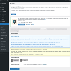 Page screenshot: WP Security &rarr; Firewall &rarr; Internet bots
