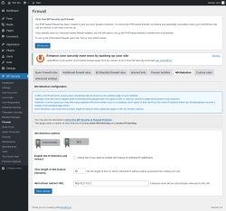 Page screenshot: WP Security &rarr; Firewall &rarr; 404 detection