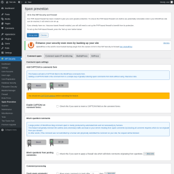 Page screenshot: WP Security &rarr; Spam Prevention